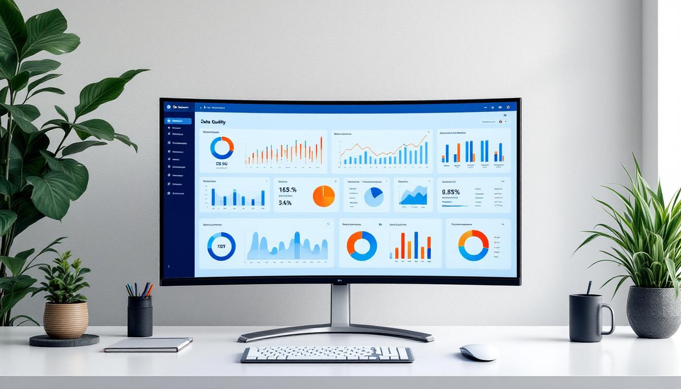 AI data audit dashboard showing data quality metrics