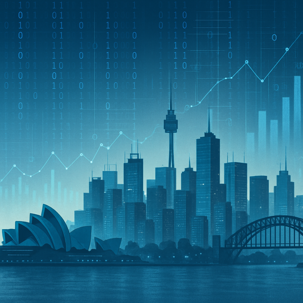 Sydney cityscape with digital elements