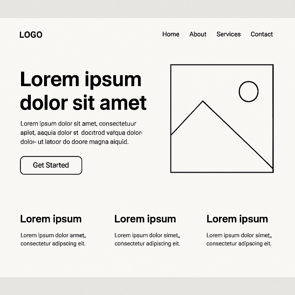 Minimalist web design concept